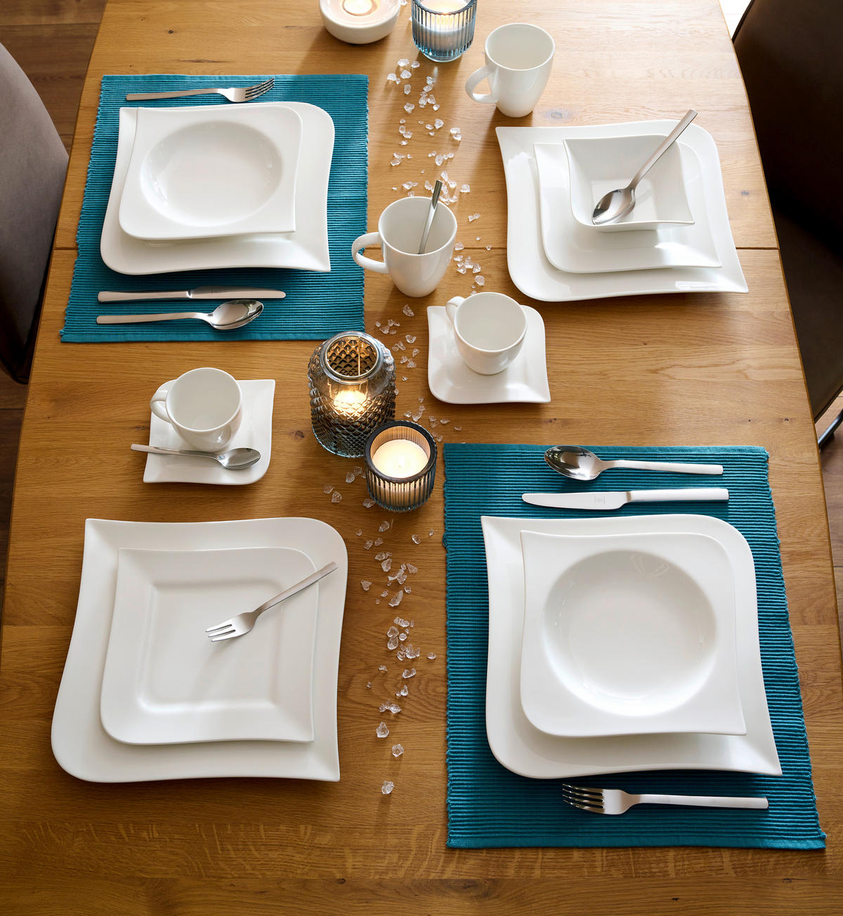 KOMBINOVANÁ SOUPRAVA 28dílné, porcelán keramika  - bílá, Basics, keramika - Ritzenhoff Breker