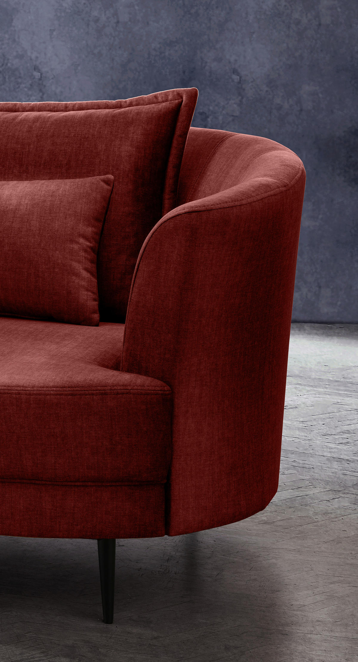 3-SITZER-SOFA in Velours Koralle  - Koralle/Schwarz, Modern, Textil/Metall (209/85/101cm) - Livetastic
