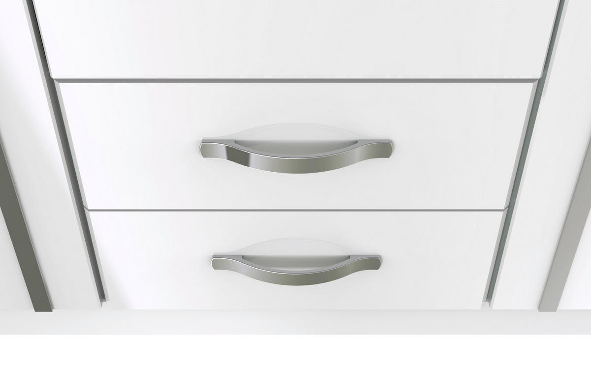 NACHTSCHRANK 46/58/40 cm  - Chromfarben/Weiß Hochglanz, MODERN, Holzwerkstoff/Kunststoff (46/58/40cm) - MID.YOU