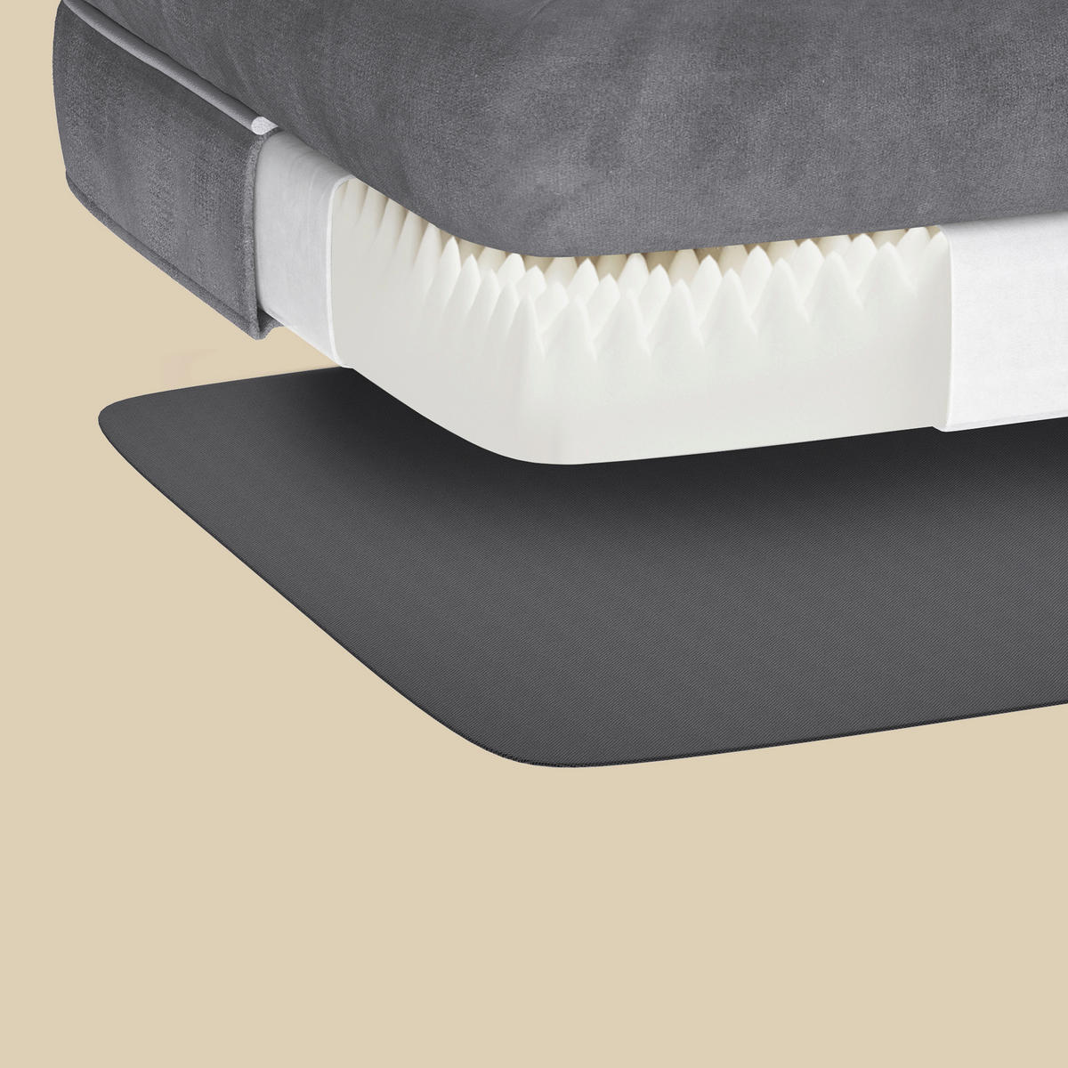 HUNDEBETT - Dunkelgrau, Trend, Kunststoff/Textil (106/18/71cm) - Boxxx