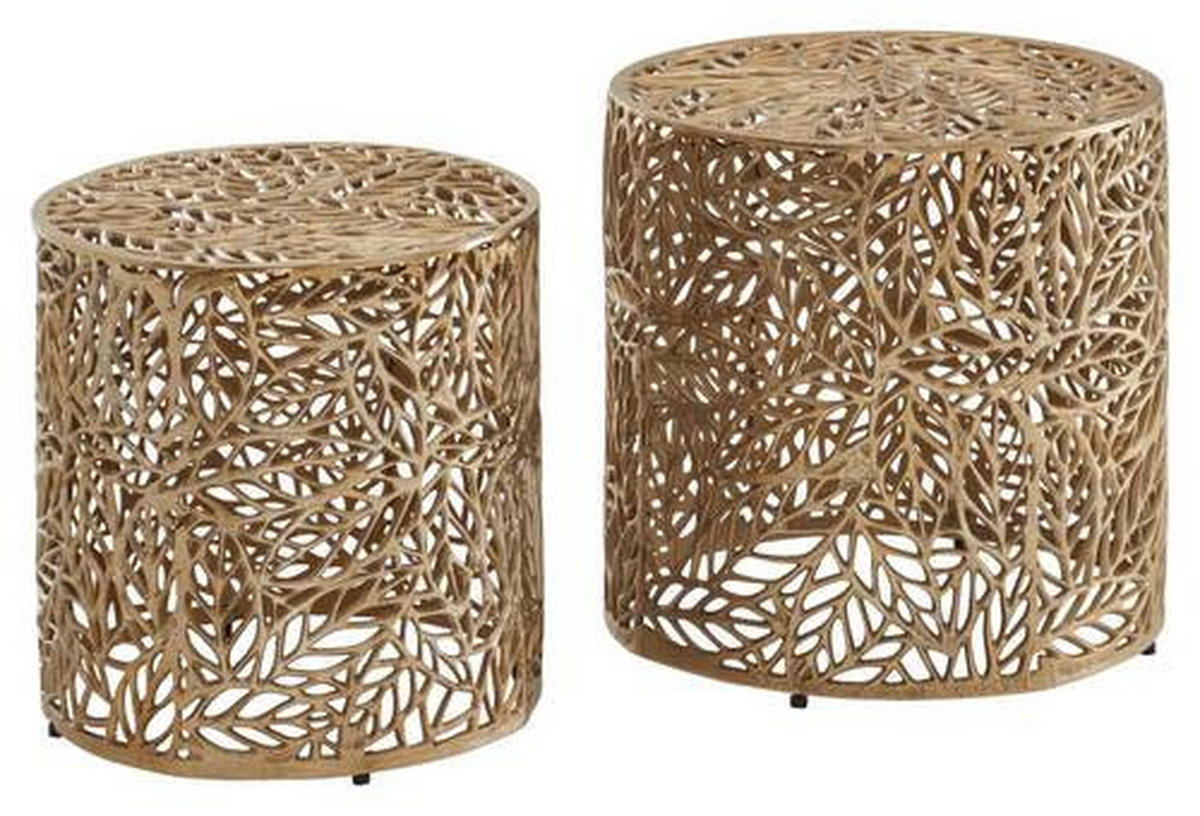 SATZTISCH rund Goldfarben  - Goldfarben, Design, Metall (41/42/41cm) - MID.YOU