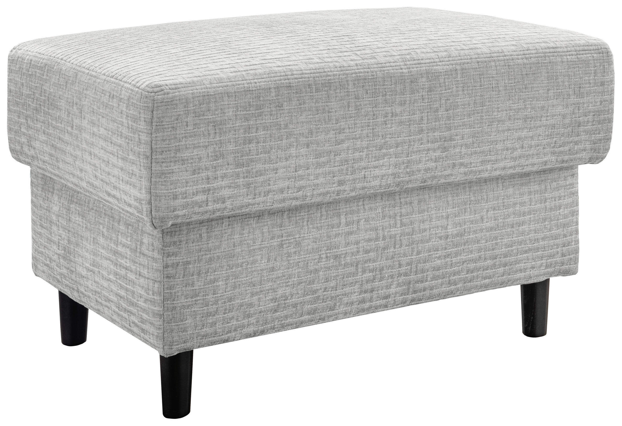 HOCKER in Textil Weiss  - Weiss/Schwarz, Modern, Holz/Textil (76/46/55cm) - Livetastic
