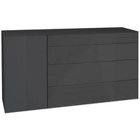SIDEBOARD Imola 169/89/42 cm 2 Schublade(n)  - Anthrazit/Schwarz, Design, Glas/Holzwerkstoff (169/89/42cm) - Novel