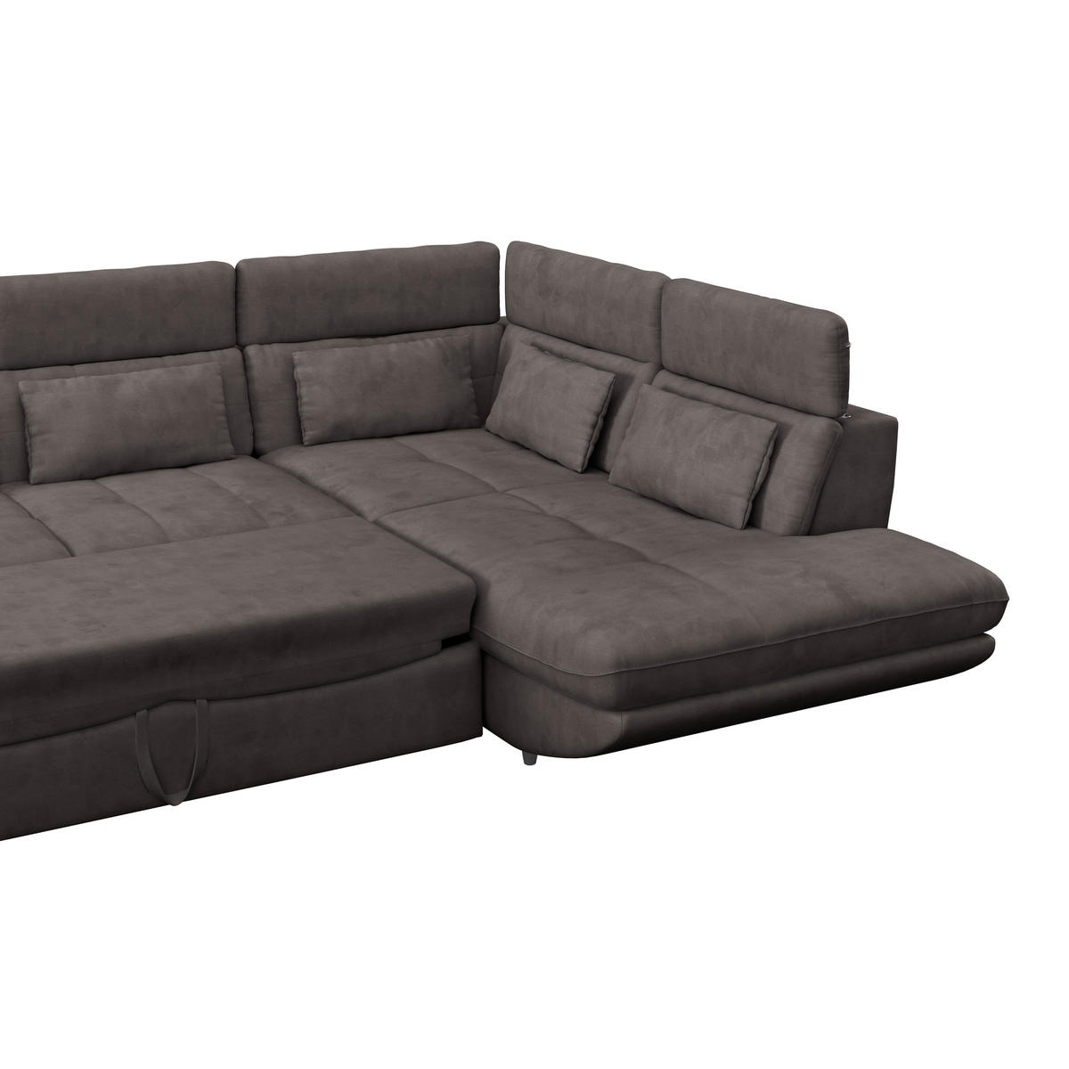 WOHNLANDSCHAFT in Webstoff Dunkelbraun  - Dunkelbraun/Schwarz, Modern, Kunststoff/Textil (233/311cm) - MID.YOU