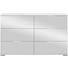 KOMMODE 130/83/41 cm - Alufarben/Weiß, Design, Glas/Holzwerkstoff (130/83/41cm) - Carryhome KOMMODE 130/83/41 cm - Alufarben/Weiß, Design, Glas/Holzwerkstoff (130/83/41cm) - Carryhome
