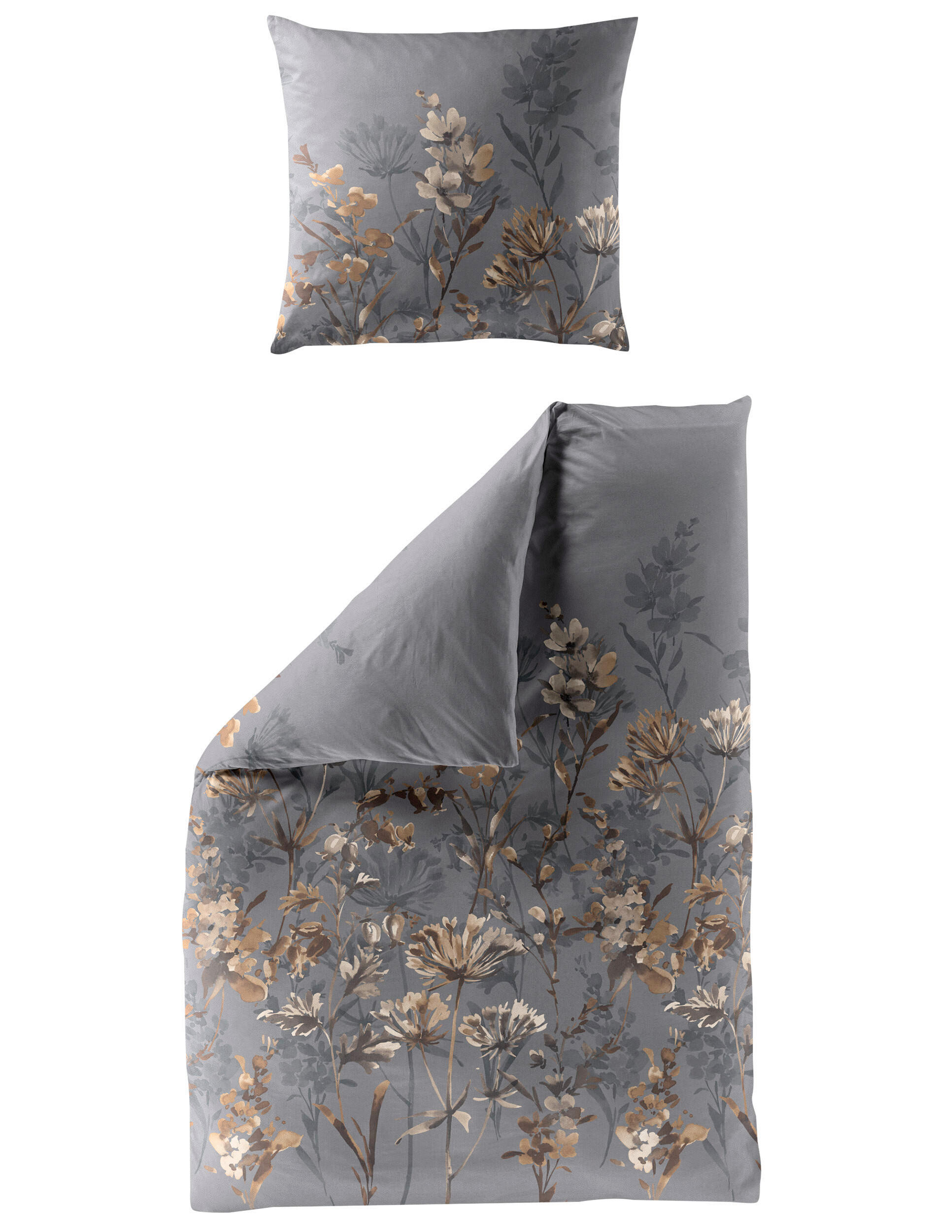 BETTWÄSCHE 2-teilig 155/220 cm  - Bronzefarben, Design, Textil (155/220cm) - Bierbaum