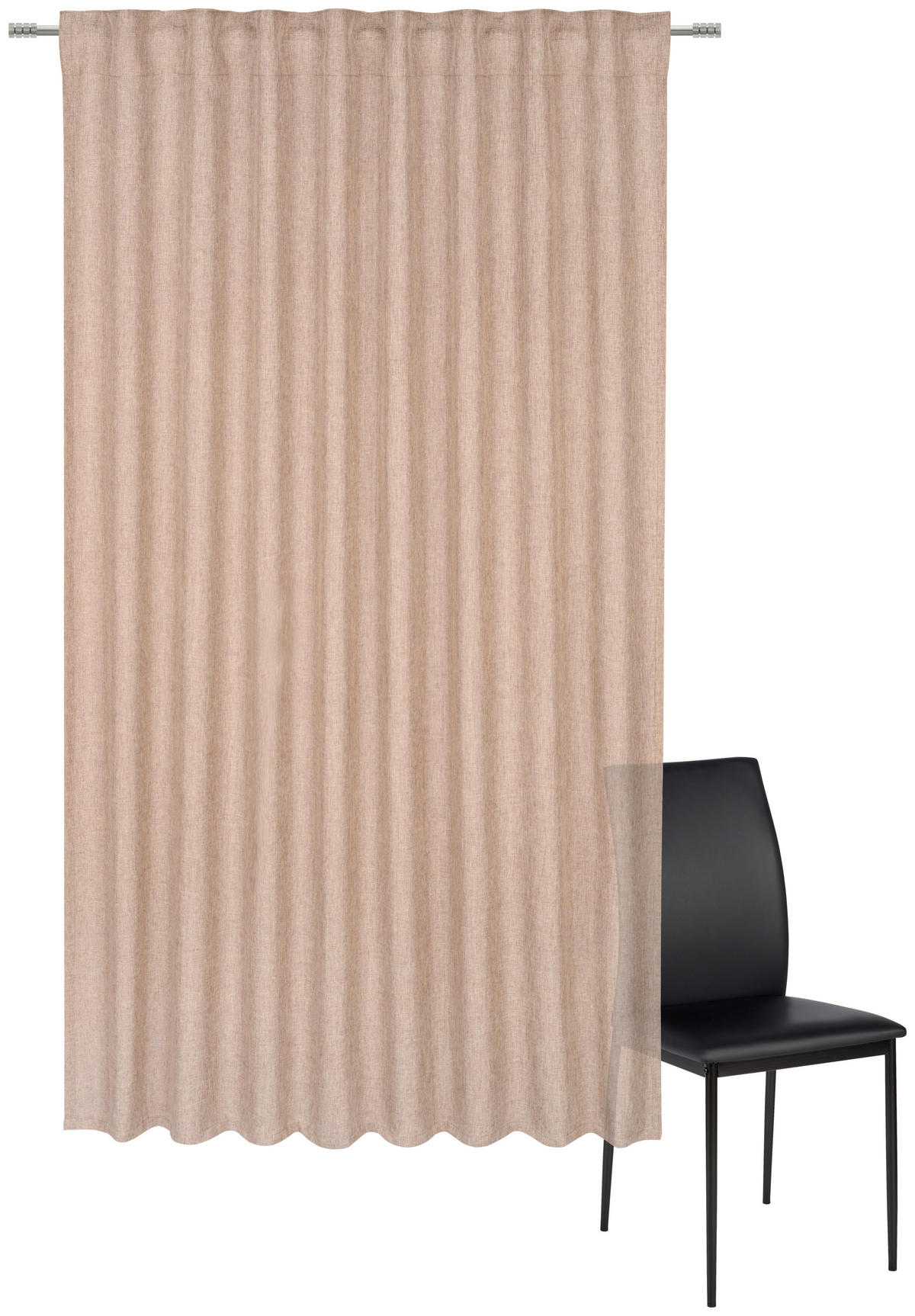 HOTOVÝ ZÁVĚS, 135/175 cm - barvy lískového ořechu, Basics, textil (135/175cm) - Boxxx