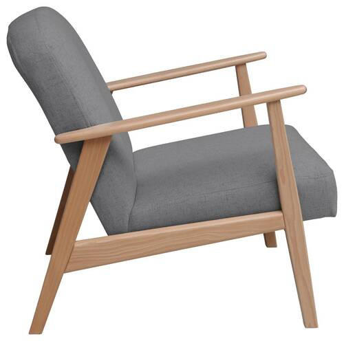 SESSEL in Webstoff Grau  - Buchefarben/Grau, Modern, Holz/Textil (63/78/78cm) - Livetastic