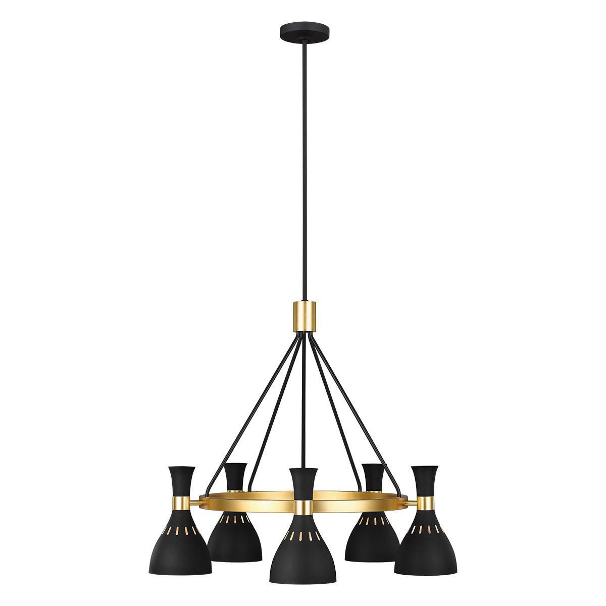KRONLEUCHTER Joan 81.3/89.3  cm  - Messingfarben/Schwarz, KONVENTIONELL, Metall (81.3/89.3 cm) - Elstead Lighting
