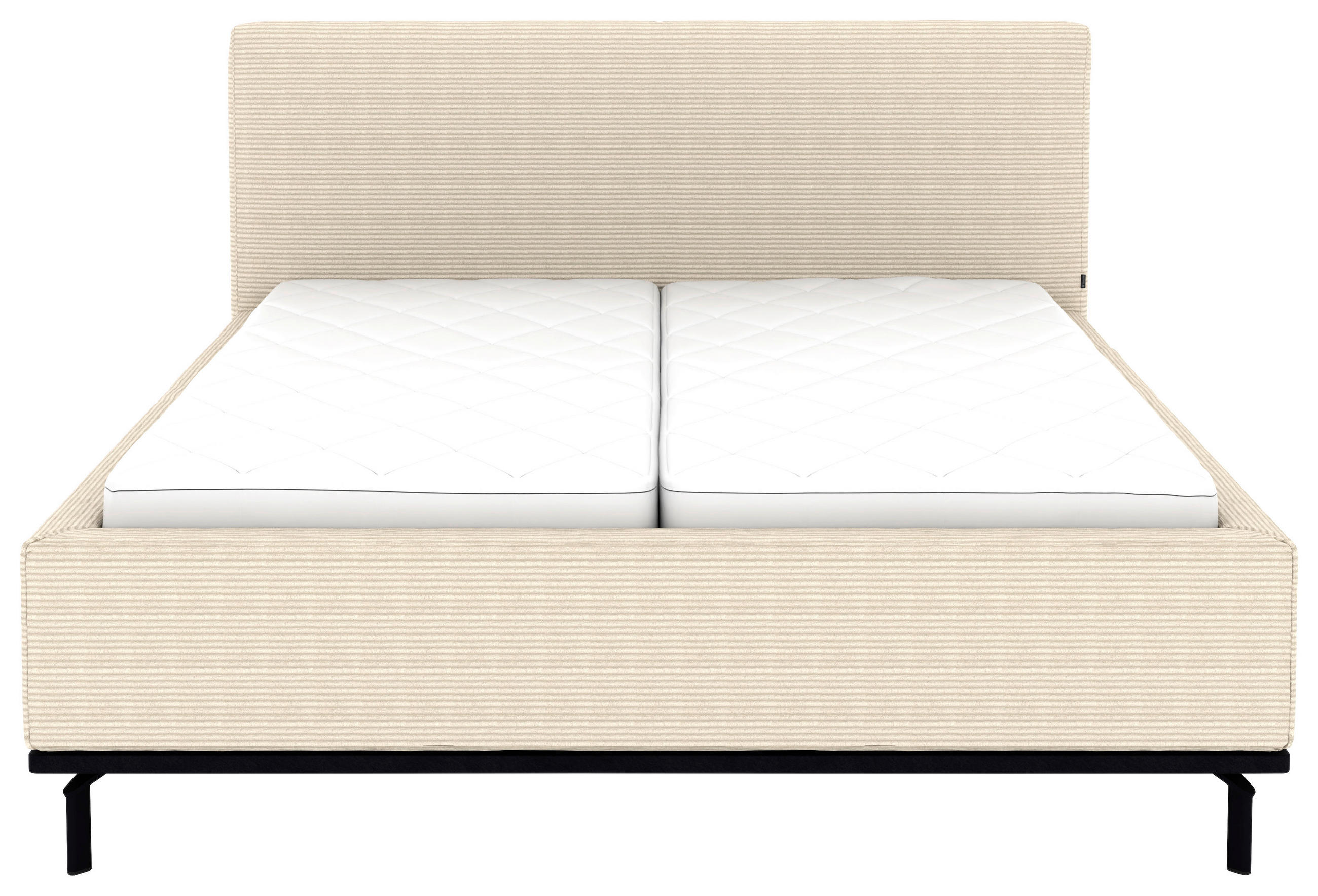 Thumbnail - Musterring Polsterbett, Creme, Textil, Birke, Buche, massiv, H2 + H3, Höhe ca. 20 cm, 180x200 cm, atmungsaktiv,in versch...