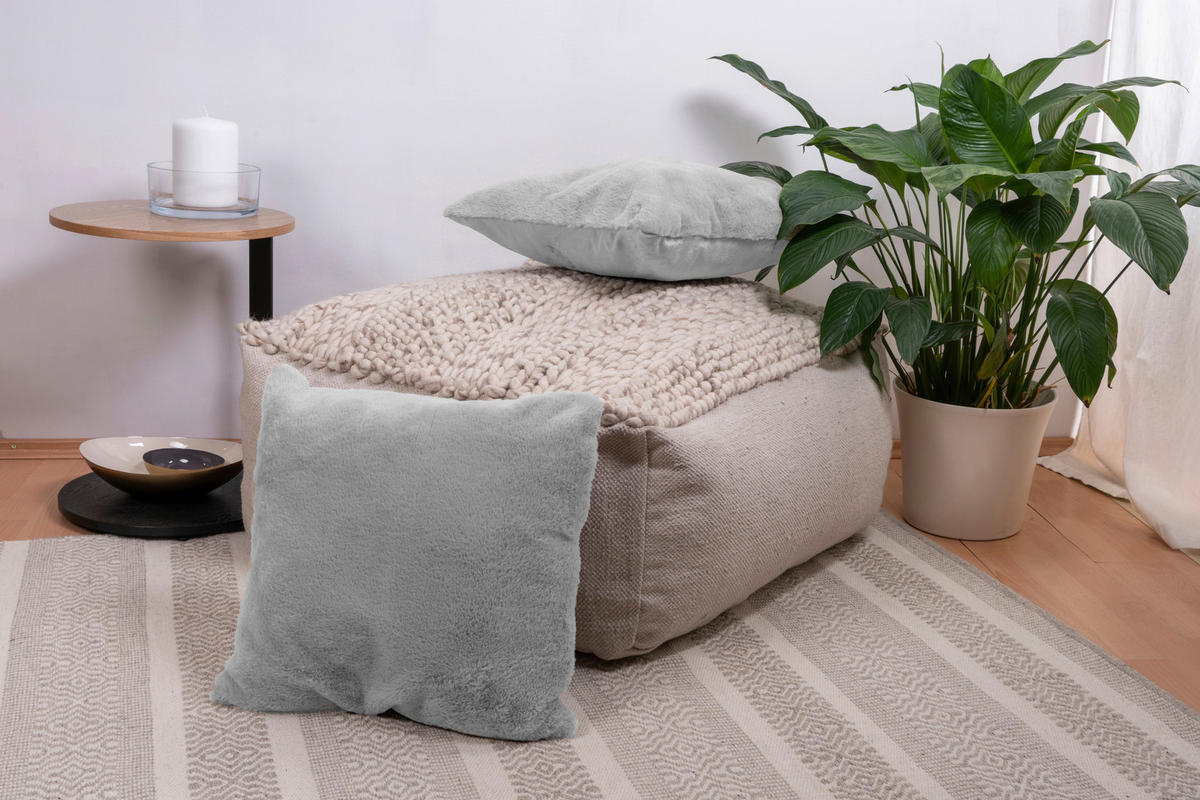 SADA DEKORAČNÍCH POLŠTÁŘŮ 45/45 cm - šedomodrá, Konvenční, textil (45/45cm)
