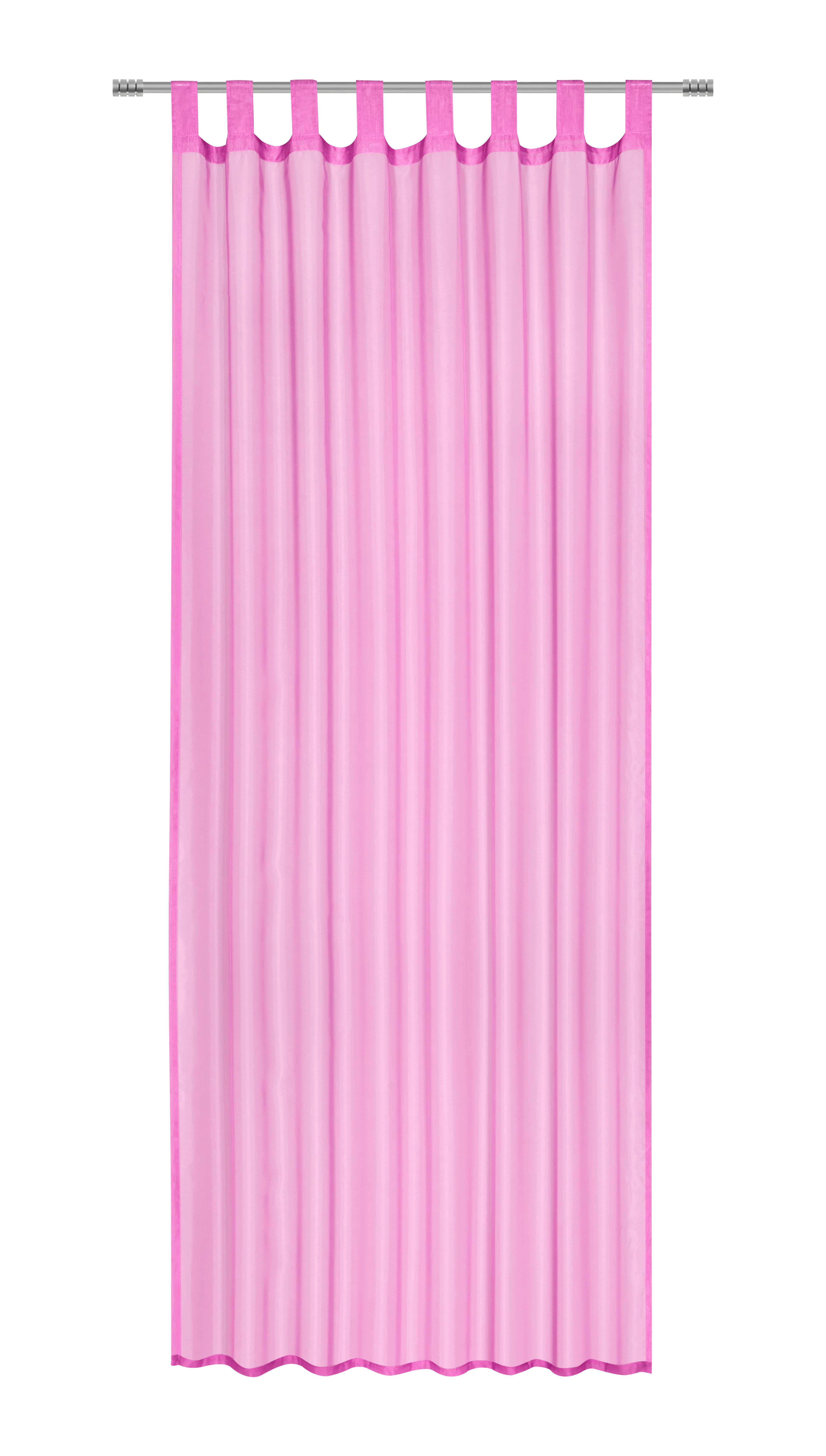 SCHLAUFENVORHANG transparent  - Pink, Basics, Textil (140/245cm) - Boxxx