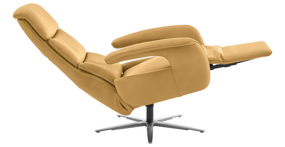 RELAXSESSEL in Leder Gelb  - Edelstahlfarben/Gelb, Design, Leder/Metall (76/119/86cm) - Dieter Knoll