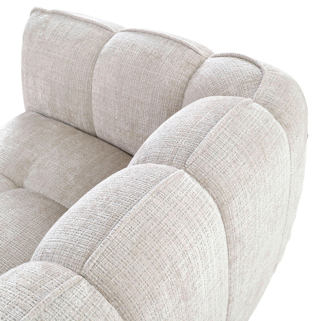 ECKSOFA in Chenille Creme  - Creme/Schwarz, Konventionell, Kunststoff/Textil (272/172cm) - Carryhome