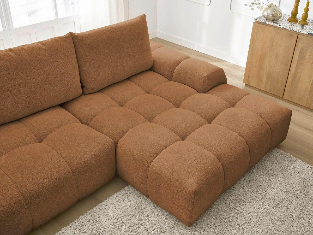 ECKSCHLAFSOFA EVEREST  mit Rücken echt, Armteil links, Armteil rechts Flachgewebe Orange  - Schwarz/Orange, MODERN, Kunststoff/Textil (318/180cm) - Livetastic