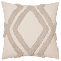 KUDDFODRAL Fluffy Rhombus 45/45 cm  - beige/lerfärgad, Klassisk, textil (45/45cm) - Tom Tailor