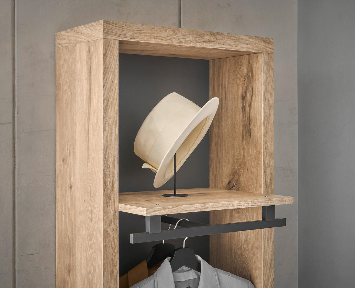 GARDEROBENPANEEL  in 51/178/35 cm  - Eichefarben/Anthrazit, Basics, Holzwerkstoff (51/178/35cm) - Carryhome