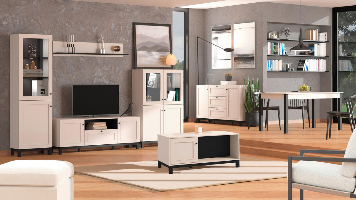 TV-ELEM 154/57/42 cm  - kasmír, Basics, faalapú anyag (154/57/42cm) - Ti'me