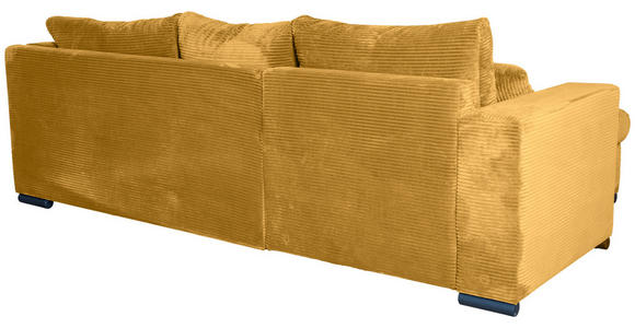 ECKSOFA  in Cord Senfgelb  - Senfgelb/Schwarz, KONVENTIONELL, Textil/Metall (168/258cm) - Carryhome
