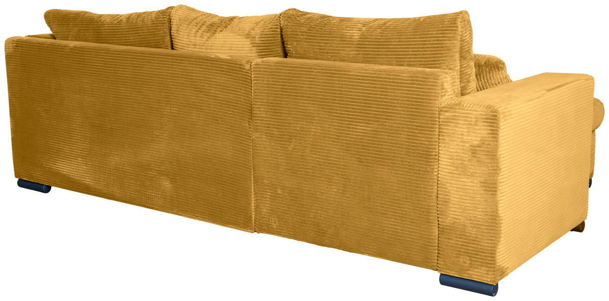 ECKSOFA Senfgelb Cord  - Senfgelb/Schwarz, KONVENTIONELL, Textil/Metall (168/258cm) - Carryhome