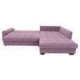 ECKSOFA Lila Cord Rückenkissen, Armlehnenkissen, Bettkasten, Schlaffunktion, Rücken echt, Liegefläche im Originalstoff  - Lila/Schwarz, KONVENTIONELL, Kunststoff/Textil (304/212cm) - Carryhome