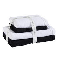 FROTTIERSET SET CALYPSO FEELING Schwarz, Weiß 4-teilig  - Schwarz/Weiß, Basics, Textil - Vossen