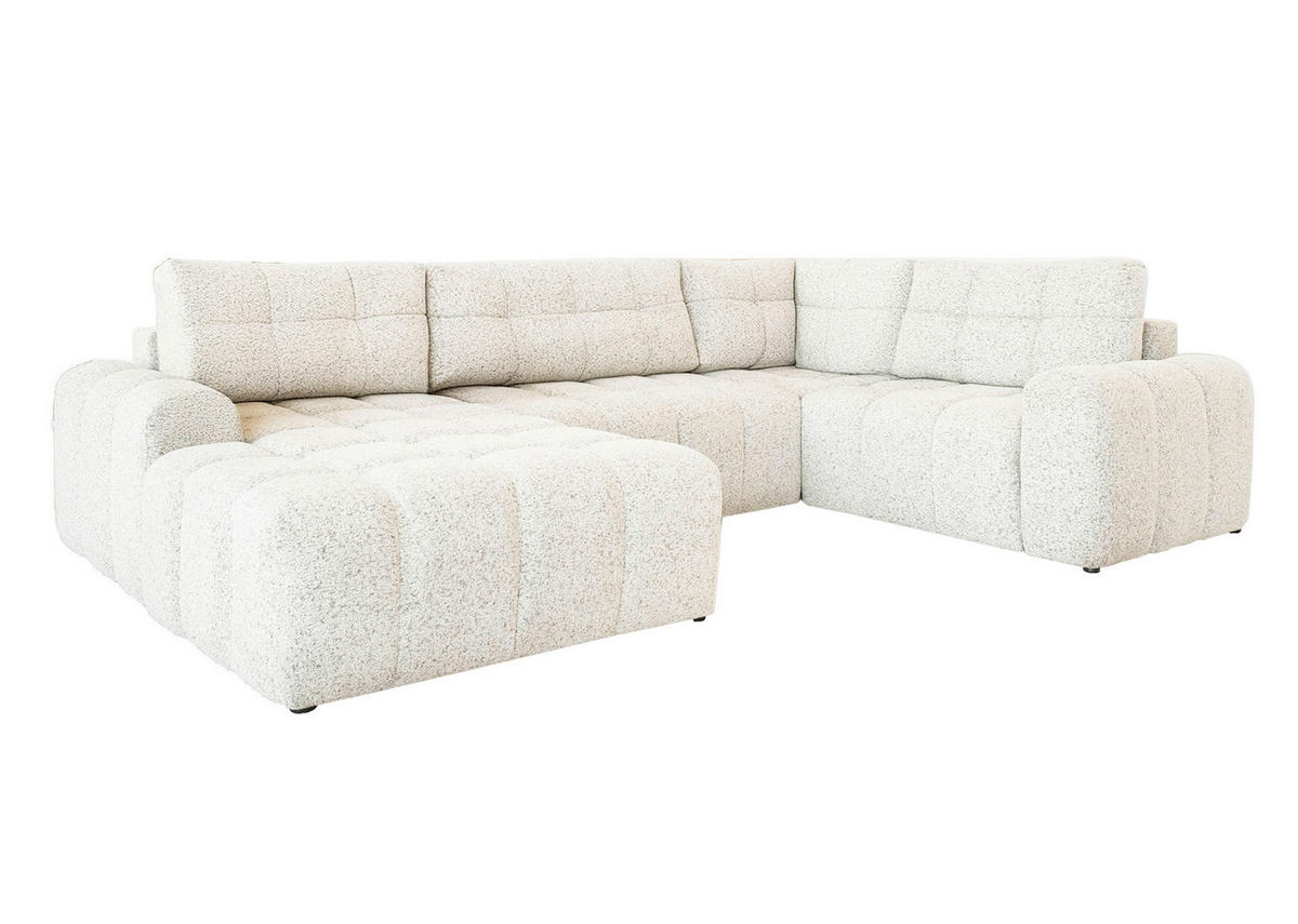 WOHNLANDSCHAFT Beige  - Beige/Schwarz, Design, Kunststoff/Textil (184/333/213cm) - MID.YOU