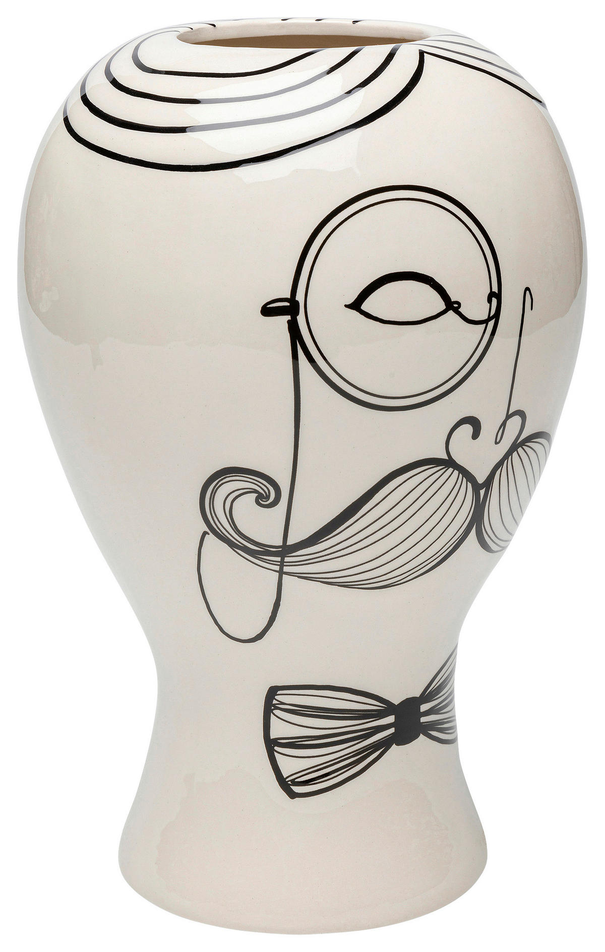VASE 30 cm  - Schwarz/Weiß, KONVENTIONELL, Keramik (19/30/19cm) - Kare-Design