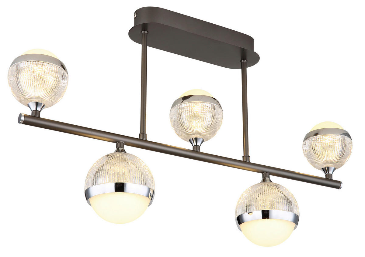 LED-DECKENLEUCHTE 65/11/37 cm   - Klar/Chromfarben, KONVENTIONELL, Kunststoff/Metall (65/11/37cm) - Globo