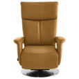 RELAXSESSEL in Leder Cognac  - Edelstahlfarben/Cognac, Design, Leder/Metall (78/112/85cm) - Cantus