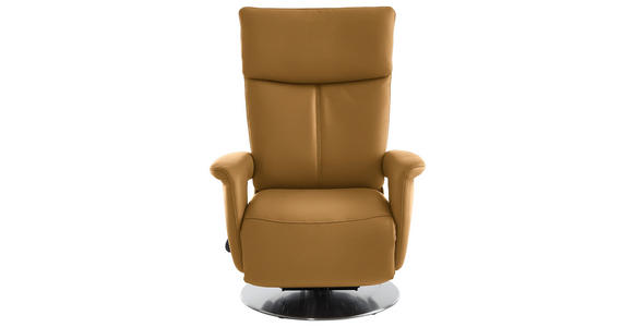 RELAXSESSEL in Leder Cognac - Edelstahlfarben/Cognac, Design, Leder/Metall (78/112/85cm) - Cantus