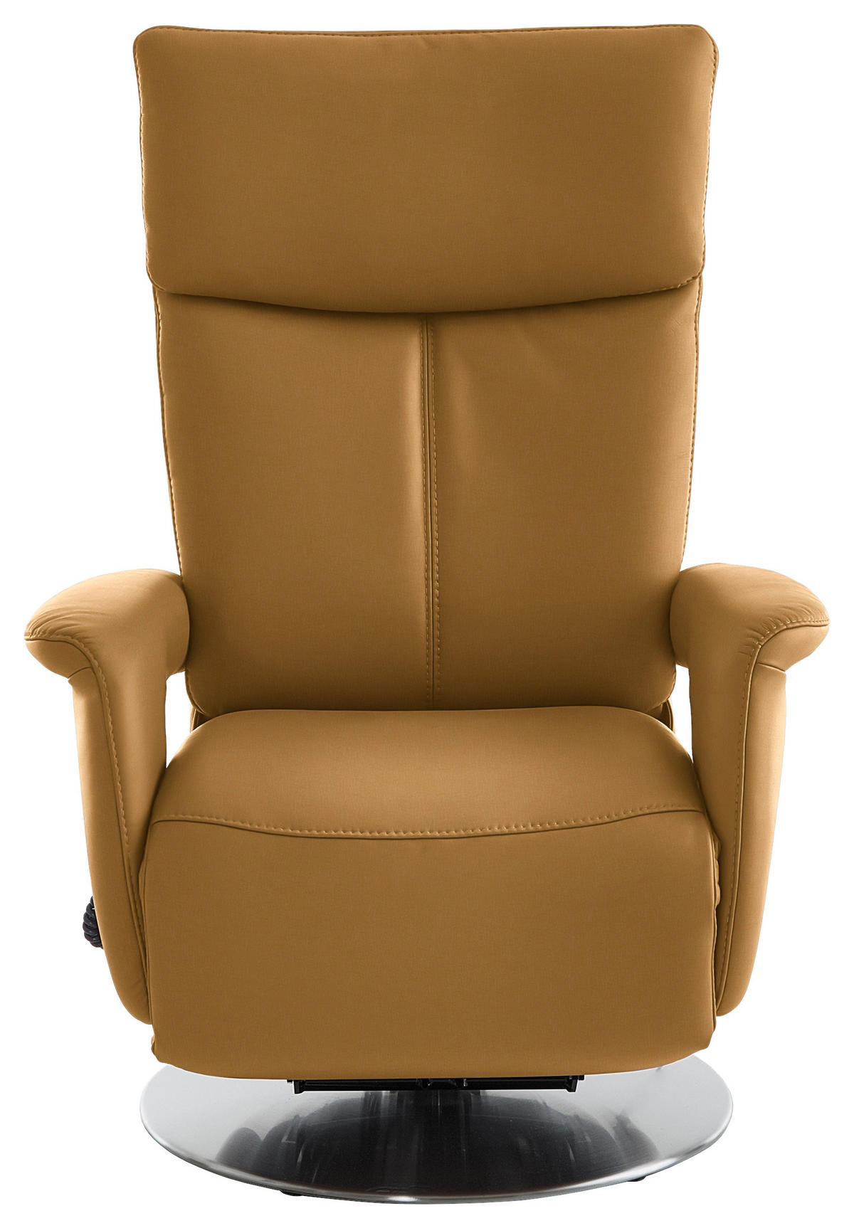 RELAXSESSEL in Leder Cognac  - Edelstahlfarben/Cognac, Design, Leder/Metall (78/112/85cm) - Cantus
