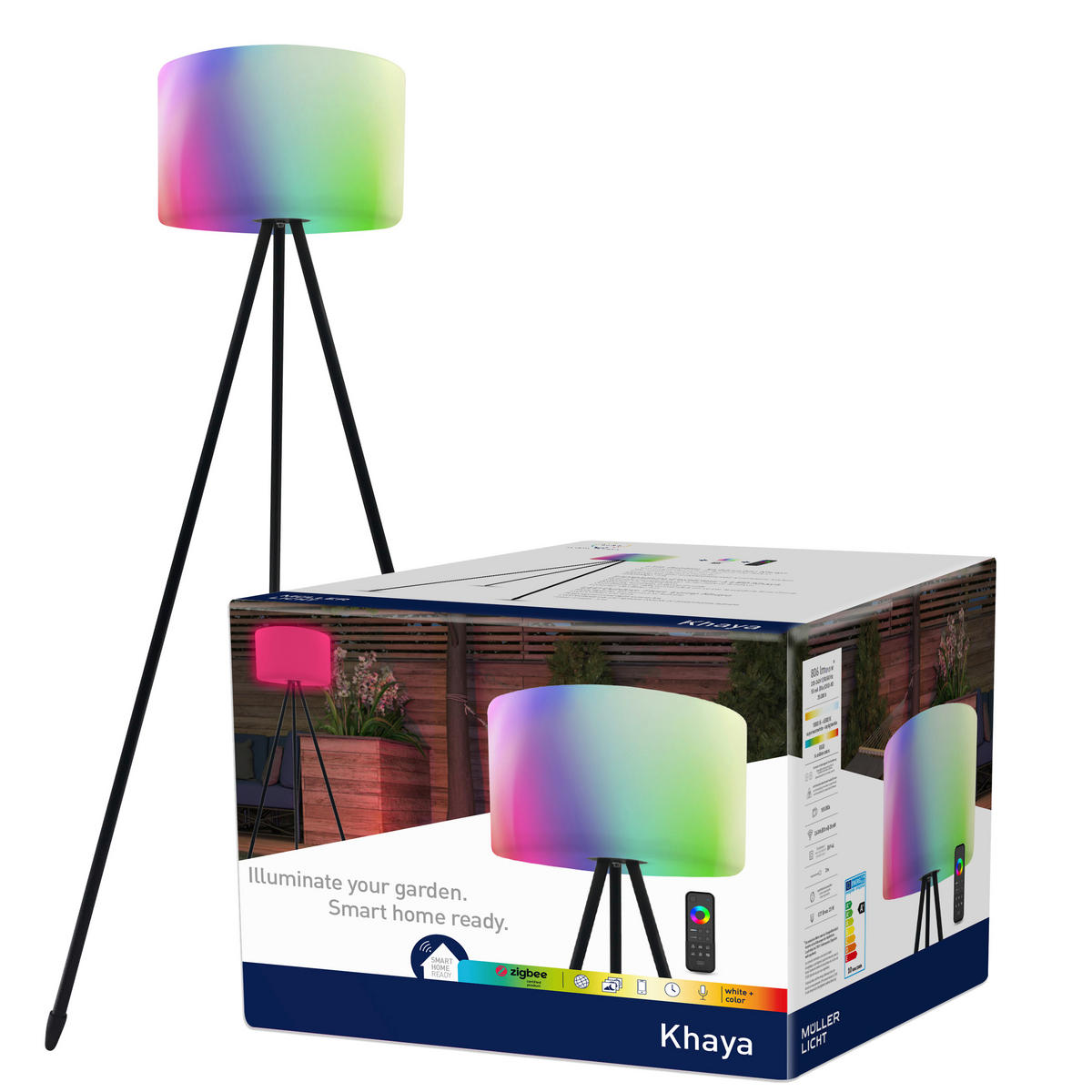 LED-STEHLEUCHTE 40/143 cm    - Schwarz/Weiß, Basics, Kunststoff (40/143cm) - Tint