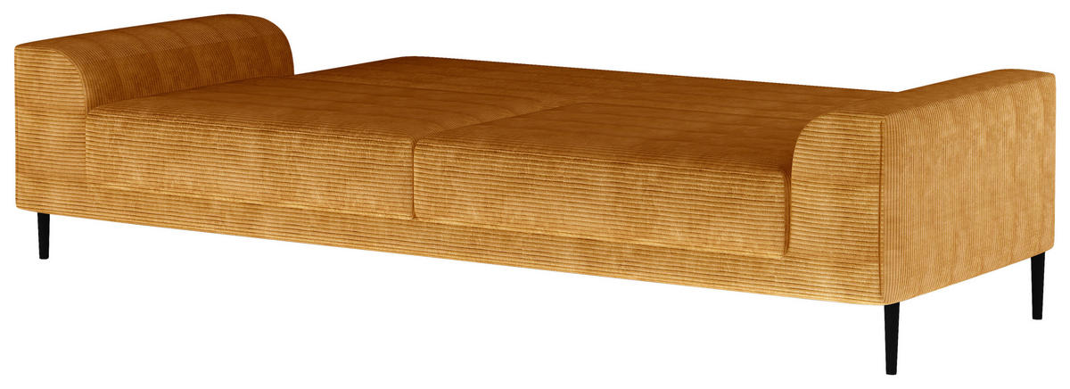 SCHLAFSOFA in Cord Currygelb  - Currygelb/Schwarz, Design, Textil/Metall (250/89/105cm) - Welnova