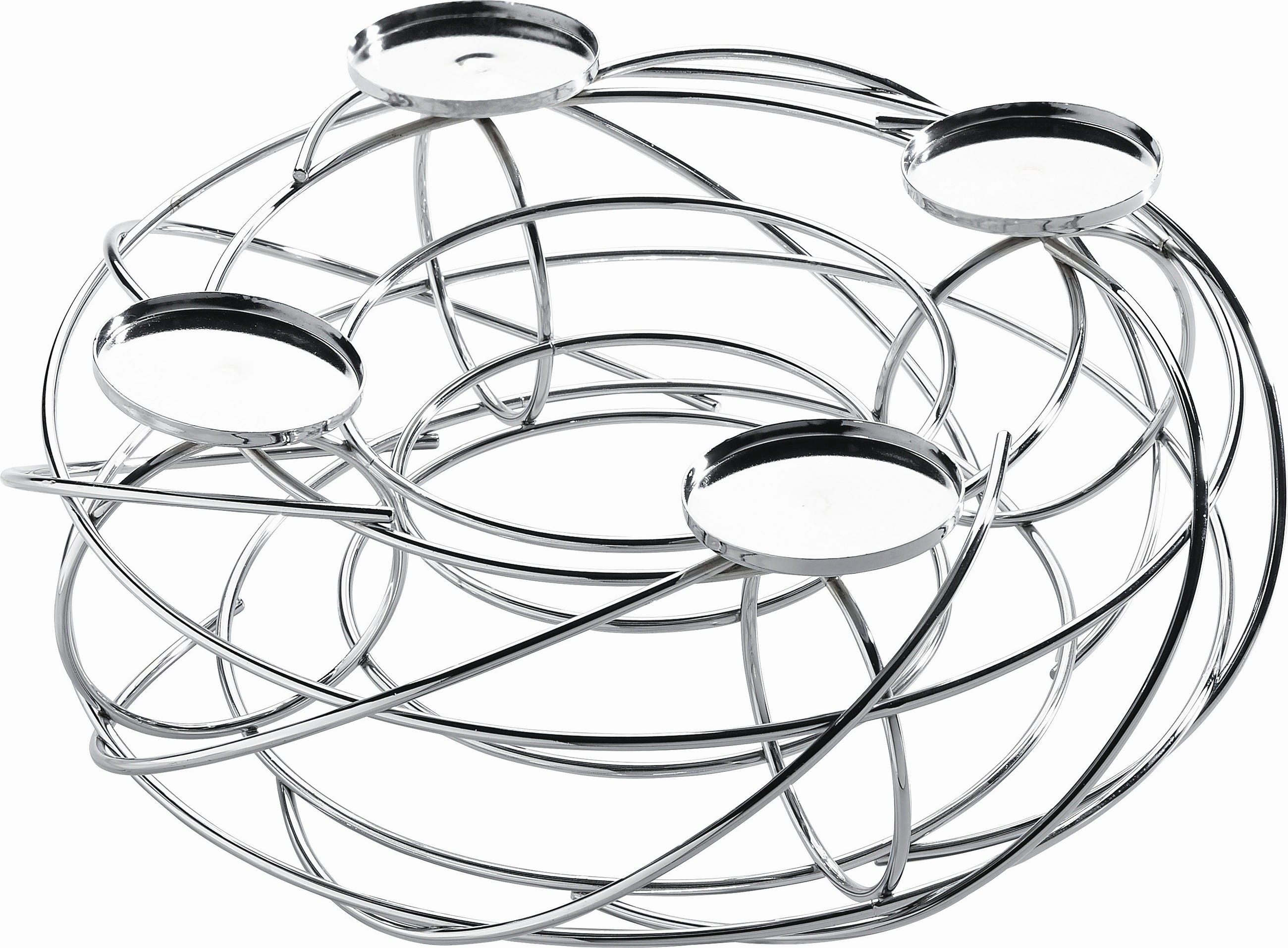 ADVENTSKRANZ Lifestyle  - Chromfarben, MODERN, Metall (35cm) - Justinus