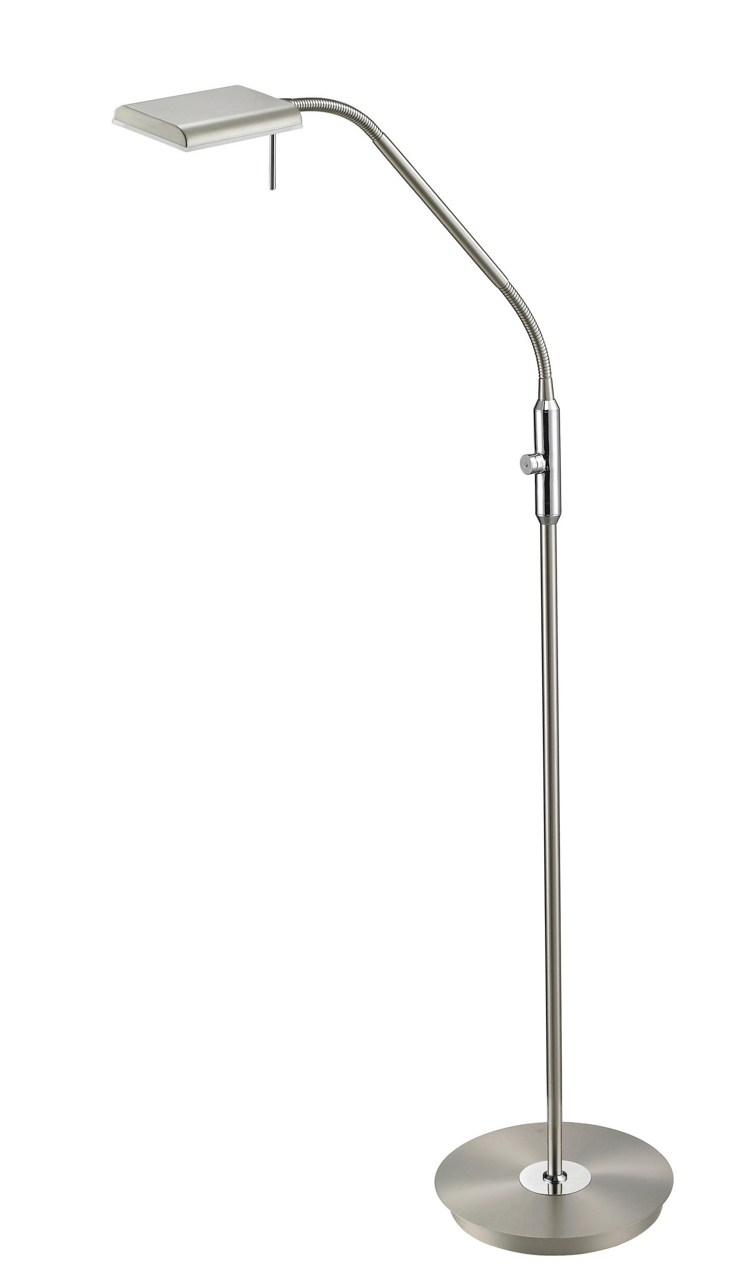 LED-STEHLEUCHTE - Nickelfarben, Design, Kunststoff/Metall (27/135cm) - Trio Leuchten