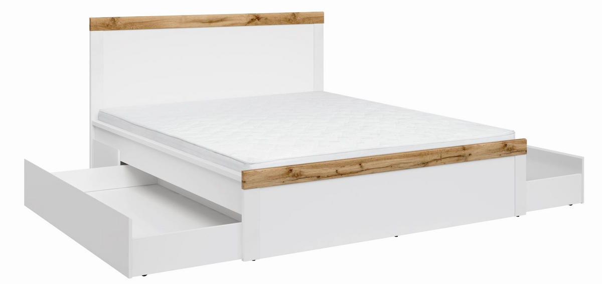 OKVIR KREVETA    169/100,5/204,5 cm   - bela/crna, Dizajnerski, pločasti materijal/plastika (169/100,5/204,5cm) - Carryhome