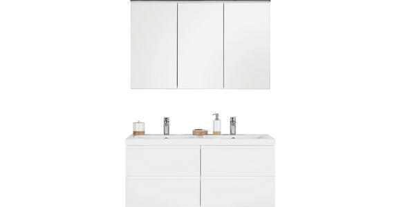 BADEZIMMER in 120 cm - Weiß, Design, Glas/Holzwerkstoff (120cm) - Novel