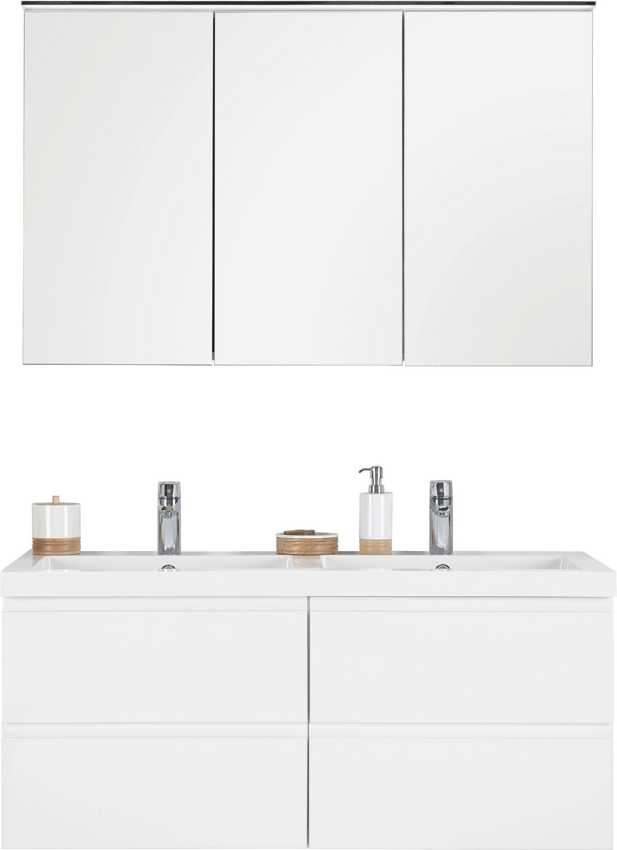 BADEZIMMER  in 120 cm  - Weiß, Design, Glas/Holzwerkstoff (120cm) - Novel