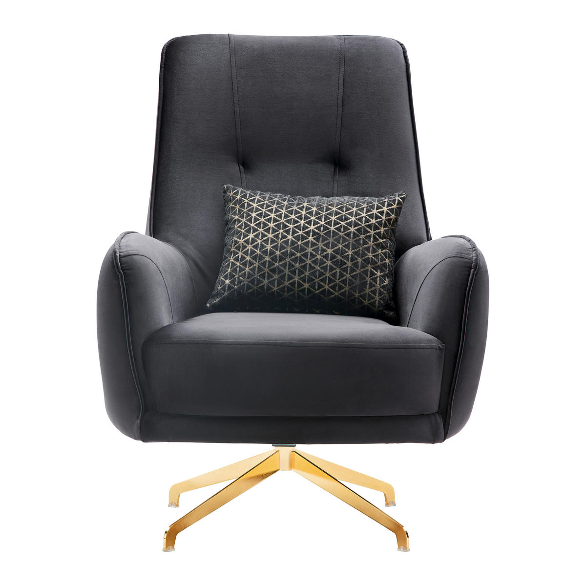 Fotoliu din textil, negru - negru, Lifestyle, metal/textil (80/100/85cm) - Based