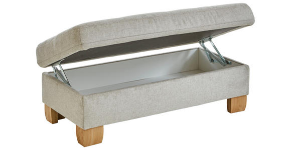 ECKSOFA  in Flachgewebe Ecru  243/301 cm  - Wildeiche/Ecru, Natur, Holz/Textil (243/301cm) - Voleo