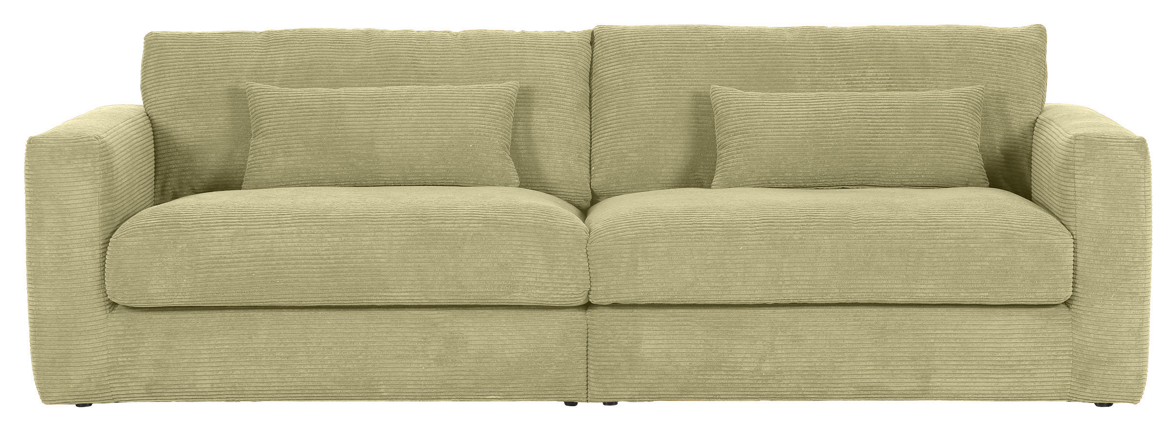 BIG SOFFA i manchester ljusgrön  - ljusgrön/svart, Klassisk, textil/plast (260/66/115cm) - MID.YOU