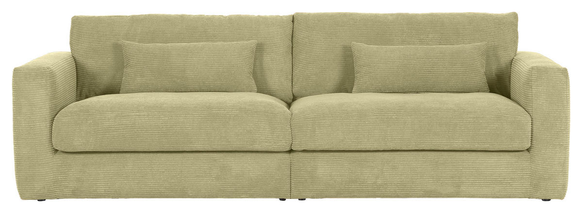 BIGSOFA Cord Hellgrün  - Schwarz/Hellgrün, KONVENTIONELL, Kunststoff/Textil (260/66/115cm) - Carryhome
