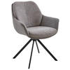 ARMLEHNSTUHL  in Eisen Webstoff, Mikrofaser  - Platinfarben/Schwarz, Design, Textil/Metall (62/83,5/65cm) - Valnatura