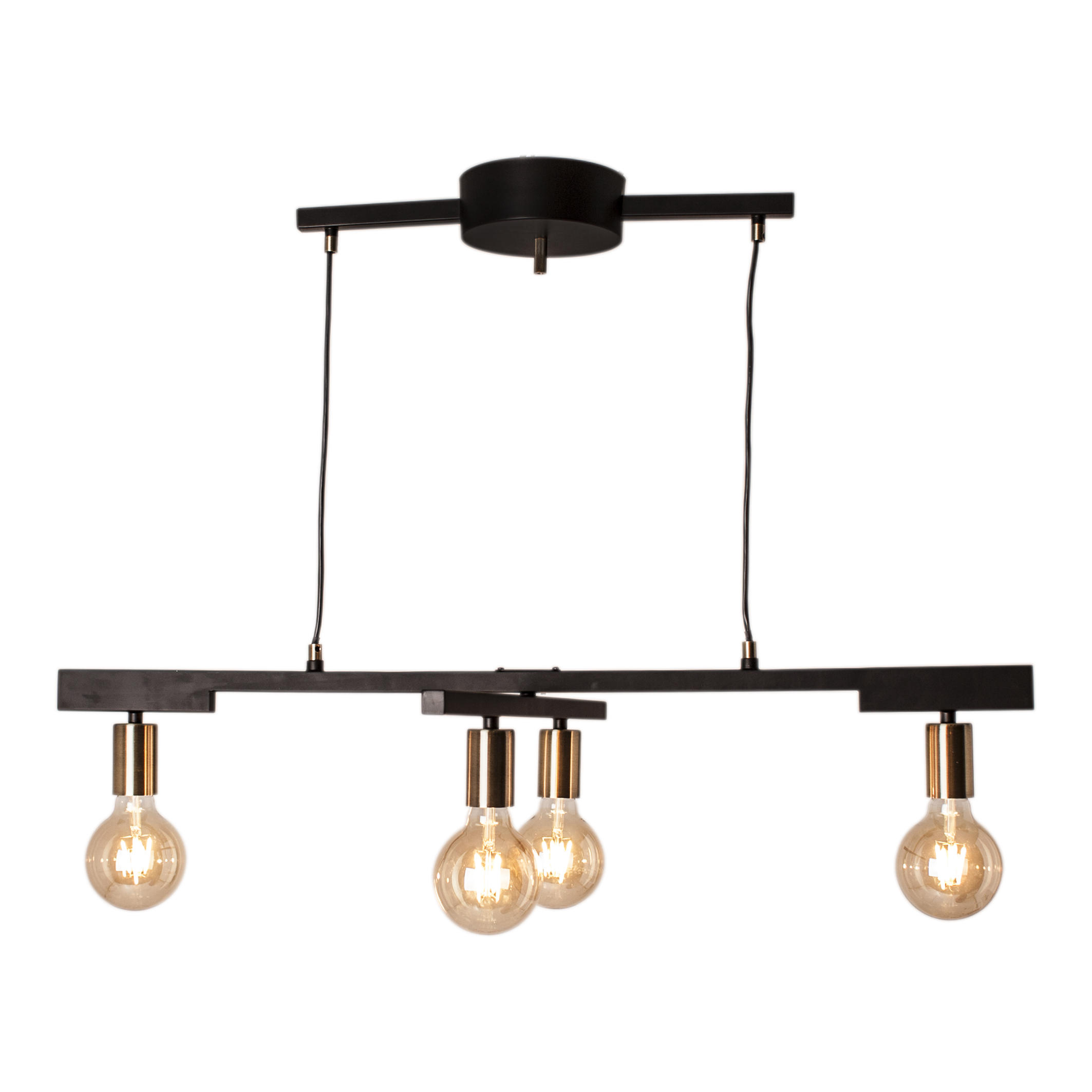 HÄNGELEUCHTE ZEONA 90/59/120 cm - Messingfarben/Schwarz, LIFESTYLE, Metall (90/59/120cm) - By Rydéns