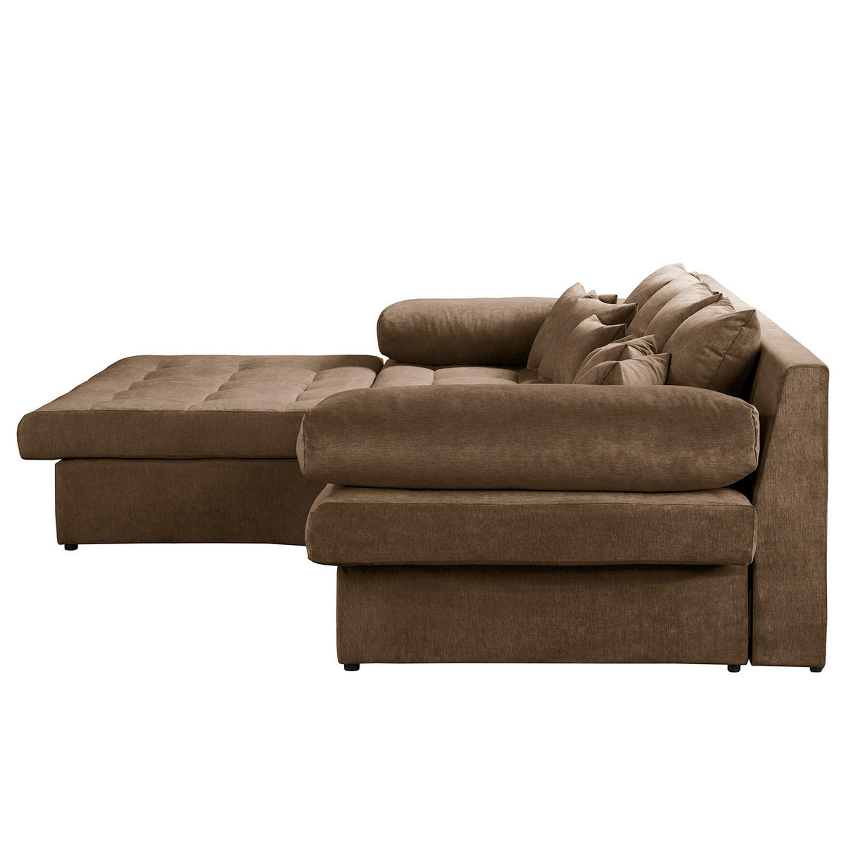 ECKSOFA Naomi Braun Mikrofaser Rückenkissen  - Schwarz/Braun, Design, Kunststoff/Textil (243/284cm) - P & B