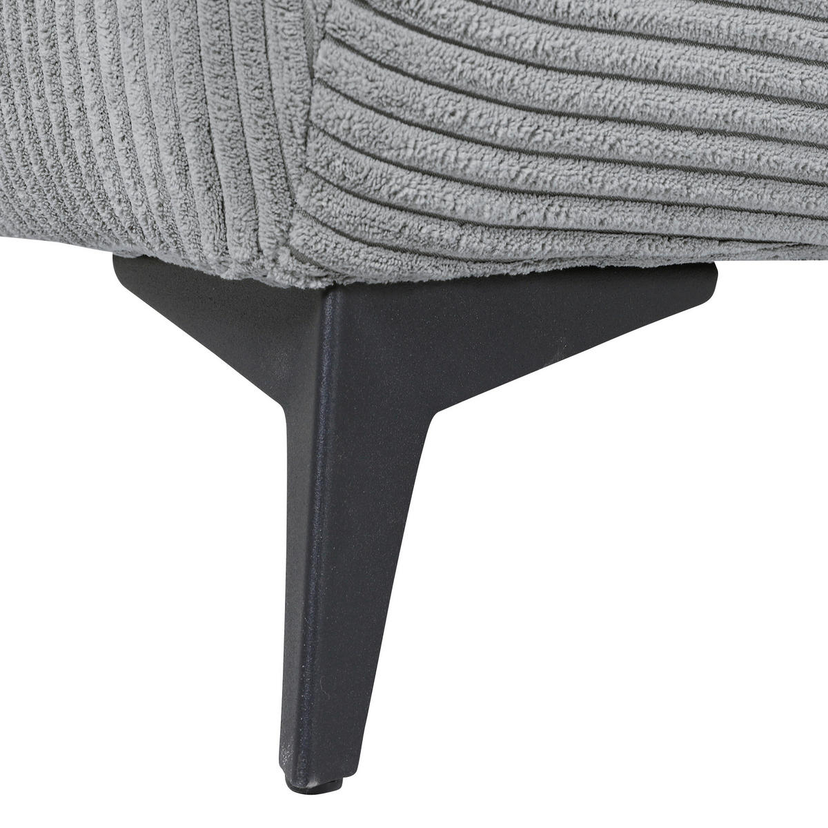 ECKSOFA in Cord Hellgrau  - Hellgrau/Schwarz, Konventionell, Textil/Metall (311/176cm) - Carryhome
