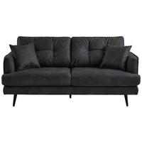 2-SITZER-SOFA in Mikrofaser Anthrazit  - Anthrazit/Schwarz, Design, Holz/Textil (187/89/92cm) - Livetastic