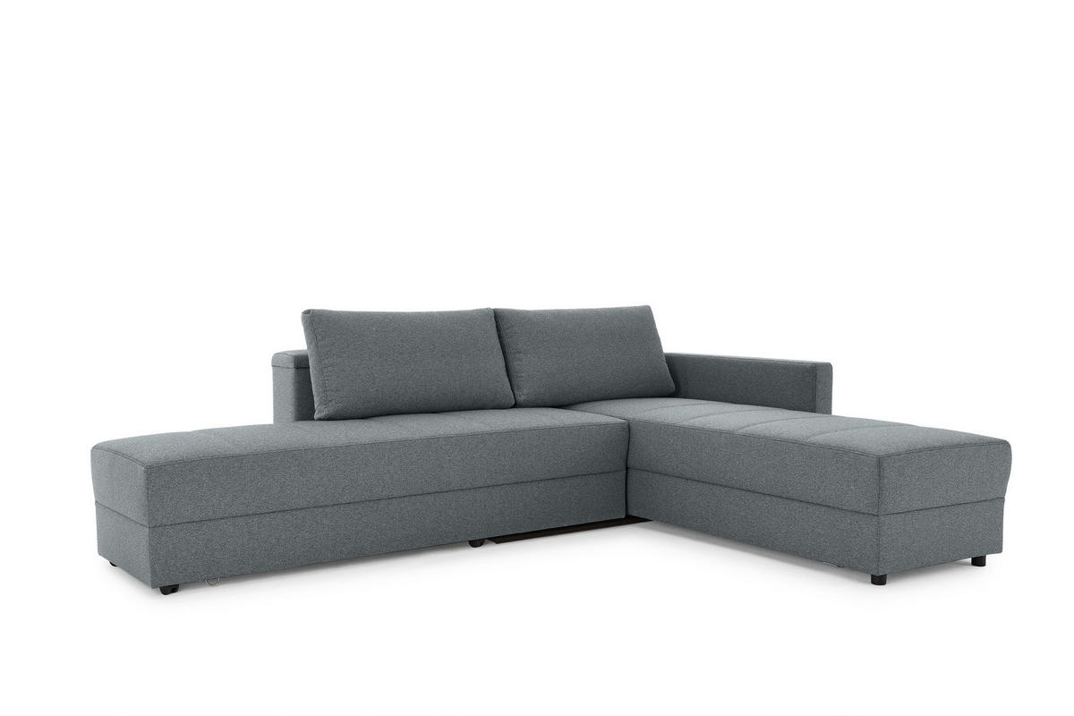 ECKSOFA LOOKS III Dunkelgrau Webstoff  - Dunkelgrau/Schwarz, Design, Kunststoff/Textil (229/287cm) - LOOKS by W.Joop
