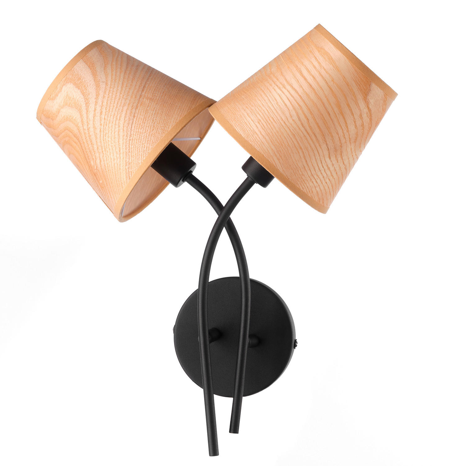 WANDLEUCHTE 39/20 cm   - Eichefarben/Schwarz, KONVENTIONELL, Textil/Metall (39/20cm)